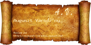 Auguszt Varsány névjegykártya